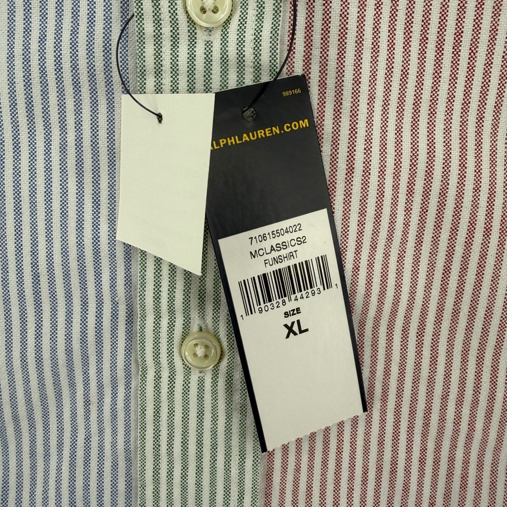 Ralph Lauren Fun Shirt Men XL Multi Color Striped Oxford Button Down 100%Cotton - Picture 8 of 16